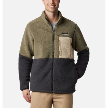 Columbia Mountainside Heavyweight Sherpa Fleece, Chamarras Grises Verdes Kaki Para Hombre | 758206-Z